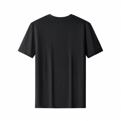 ETS03-Embossed Diamond Monogram Tee – El Baron-BLACK – view 1