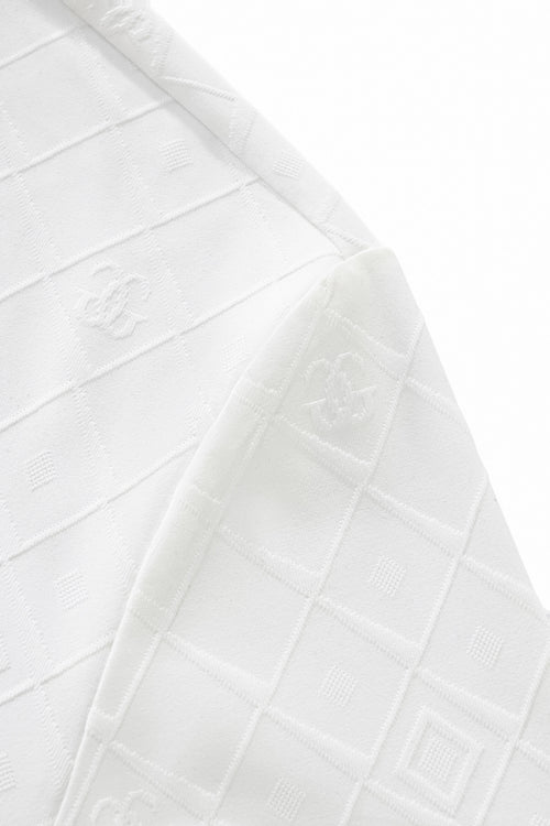 ETS03-Embossed Diamond Monogram Tee – El Baron-WHITE – view 3