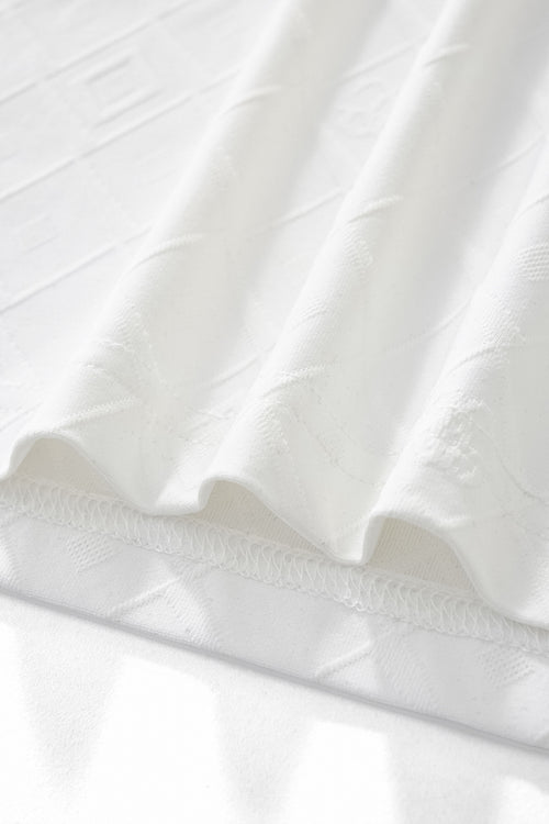 ETS03-Embossed Diamond Monogram Tee – El Baron-WHITE – view 5
