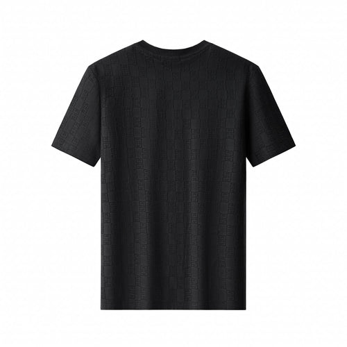 ETS04-Embossed Greek Key Texture Tee – El Baron-BLACK – view 1