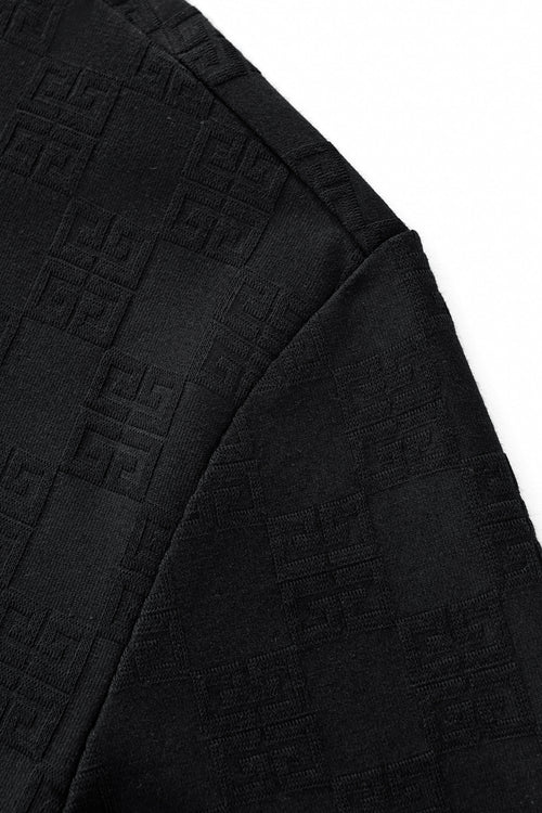 ETS04-Embossed Greek Key Texture Tee – El Baron-BLACK – view 3
