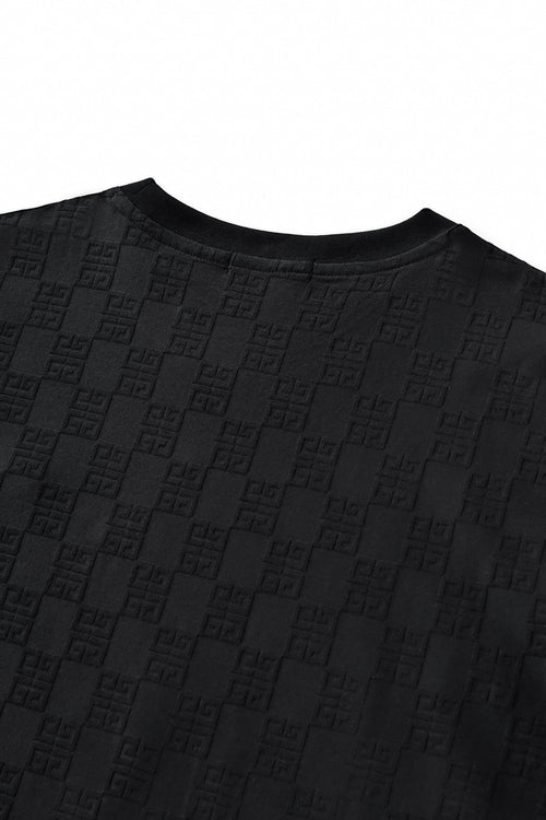 ETS04-Embossed Greek Key Texture Tee – El Baron-BLACK – view 7