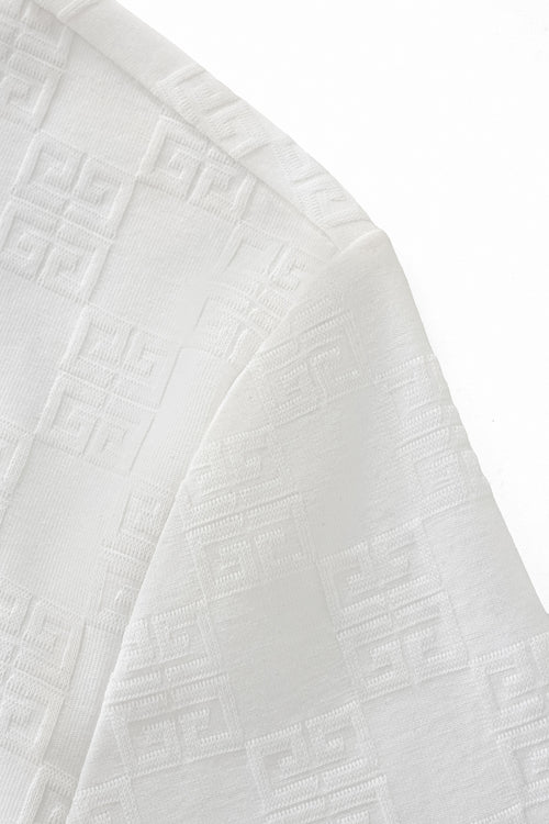 ETS04-Embossed Greek Key Texture Tee – El Baron-WHITE – view 3