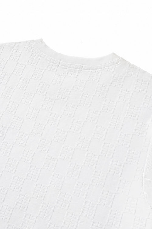 ETS04-Embossed Greek Key Texture Tee – El Baron-WHITE – view 7