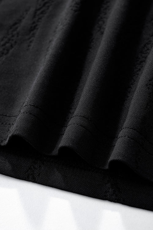 ETS05-Embossed Diamond Texture Tee – El Baron-BLACK – view 5