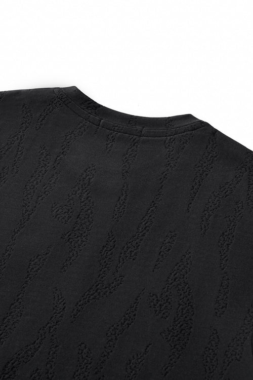 ETS05-Embossed Diamond Texture Tee – El Baron-BLACK – view 6