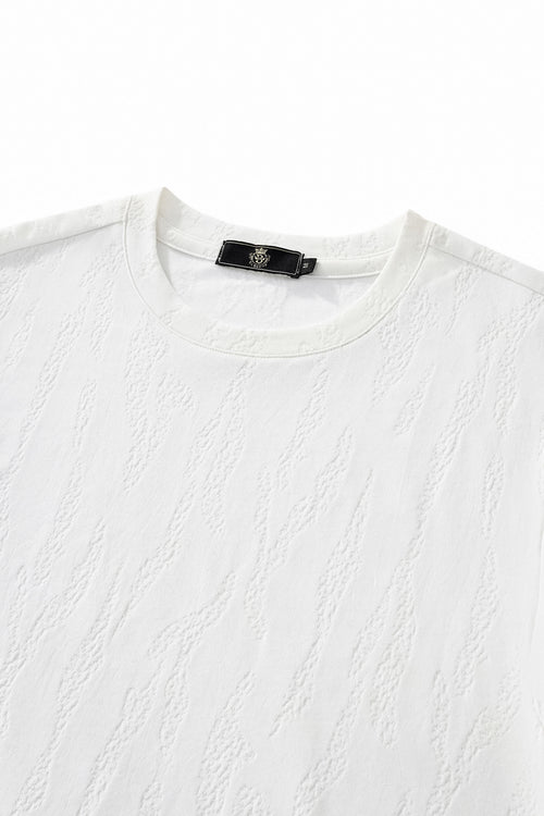 ETS05-Embossed Diamond Texture Tee – El Baron-WHITE – view 2