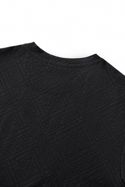 ETS06-Embossed Geo Texture Tee – El Baron-BLACK – view 6