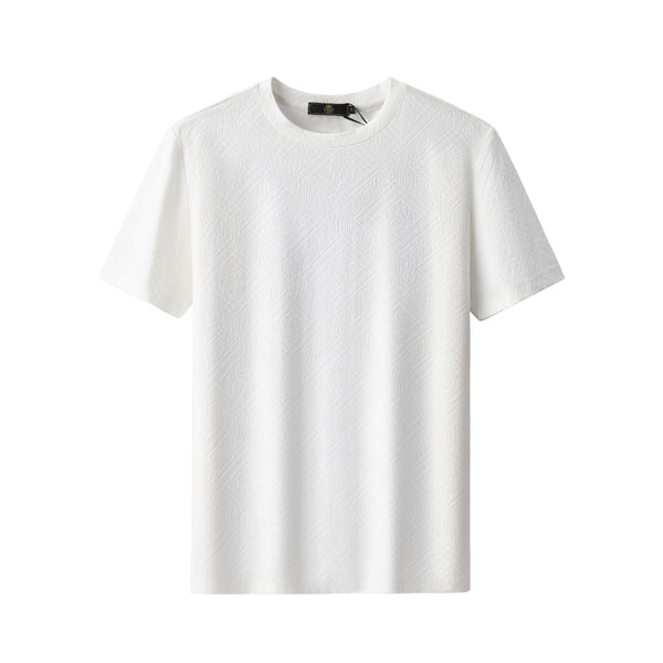 ETS06-Embossed Geo Texture Tee – El Baron-WHITE