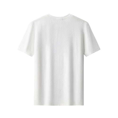 ETS06-Embossed Geo Texture Tee – El Baron-WHITE – view 1