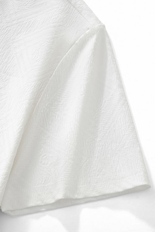ETS06-Embossed Geo Texture Tee – El Baron-WHITE – view 4