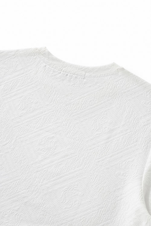 ETS06-Embossed Geo Texture Tee – El Baron-WHITE – view 6