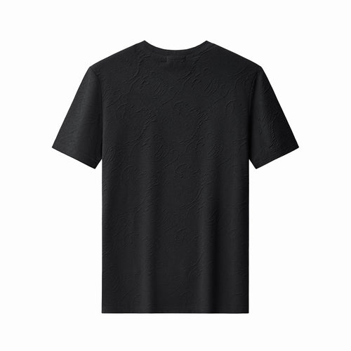 ETS07-Textured Wave Cotton Tee – El Baron-BLACK – view 1