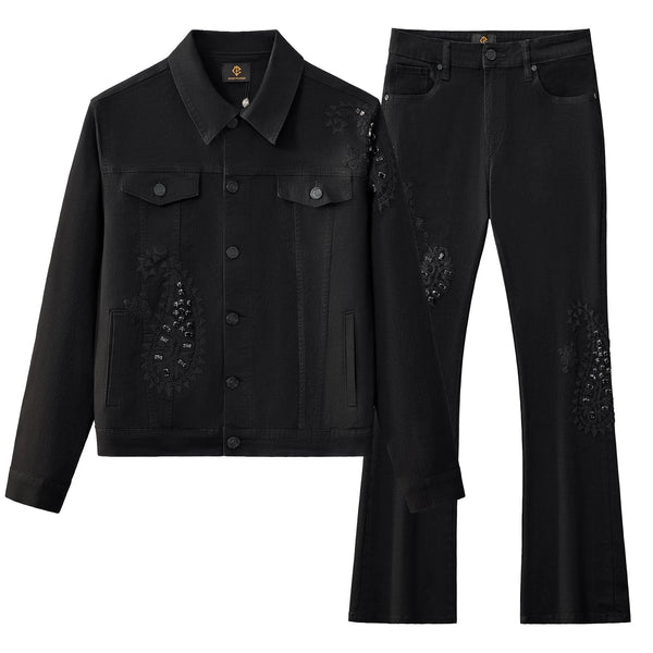 Eminence Paisley Denim SET – Century Penthouse - BLACK