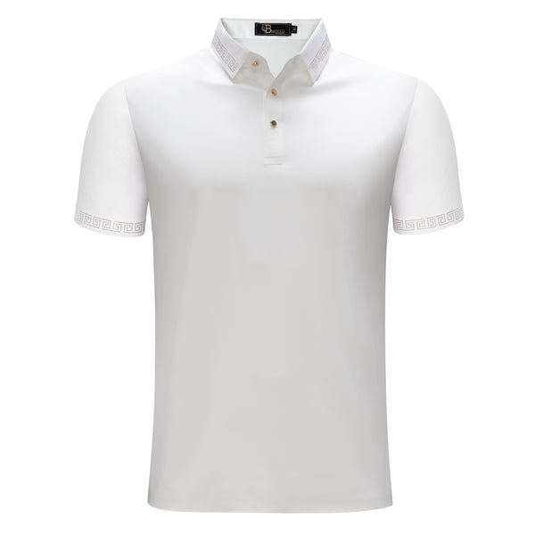 PS527 - Tranquil Thread Polo-WHITE/GOLD