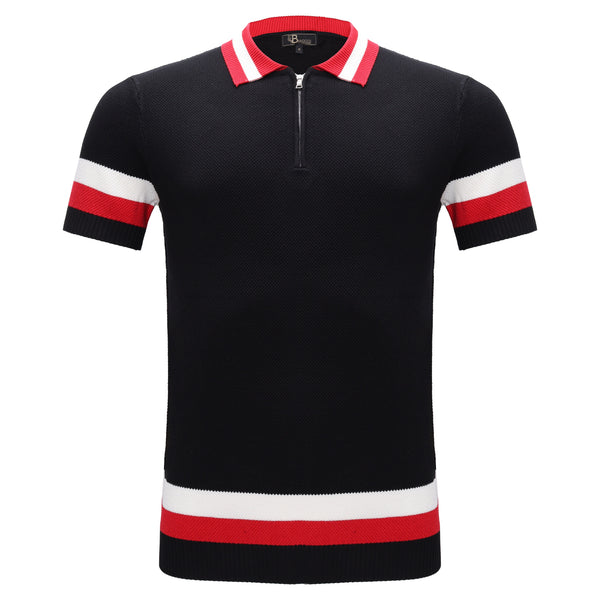 Polo de punto a rayas Heritage - NEGRO