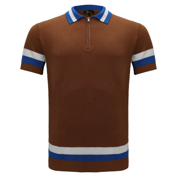 Polo de punto a rayas Heritage - CAQUI