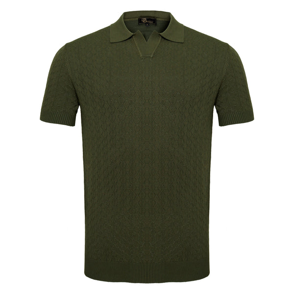 Polo de punto Elevare - VERDE EJÉRCITO