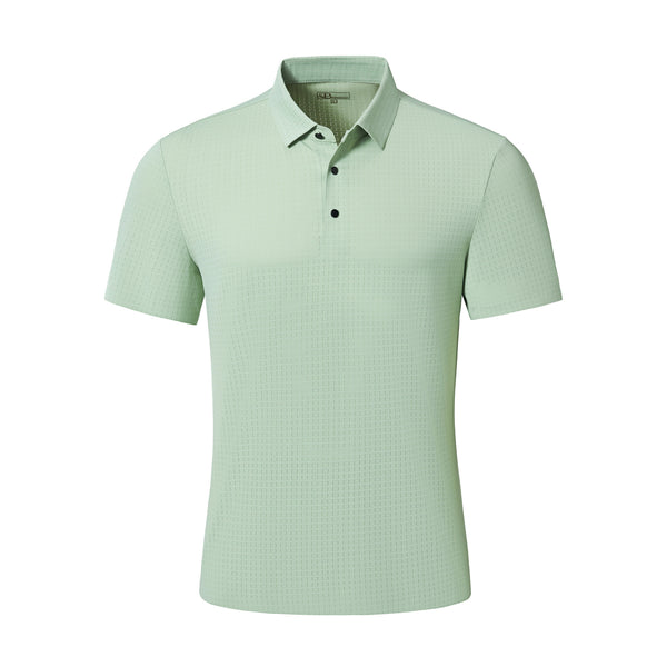 PS705 - Grid Texture Stitchless Polo-PISTACHIO