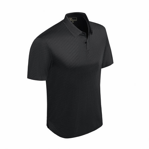 PS708 - Diagonal Texture Stitchless Polo-BLACK – view 1