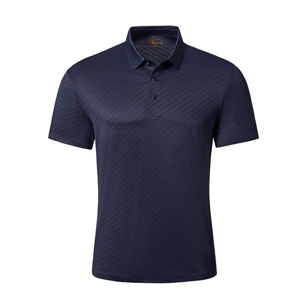 PS708 - Diagonal Texture Stitchless Polo-NAVY
