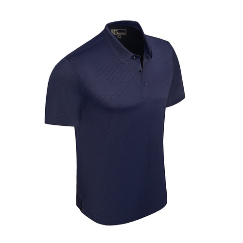 PS708 - Diagonal Texture Stitchless Polo-NAVY – view 1