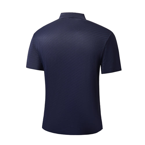 PS708 - Diagonal Texture Stitchless Polo-NAVY – view 2