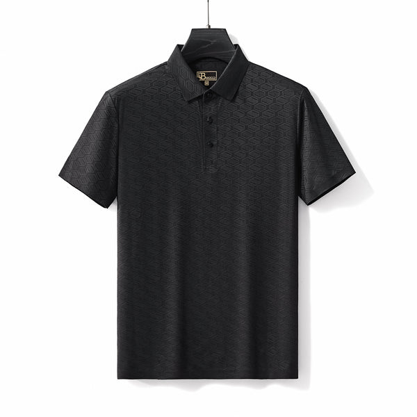 PS709 - Geo Texture Stitchless Polo-BLACK