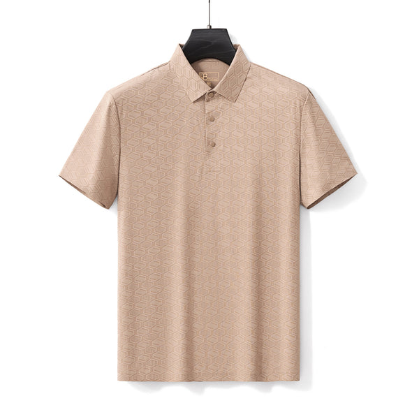 PS709 - Geo Texture Stitchless Polo-KHAKI