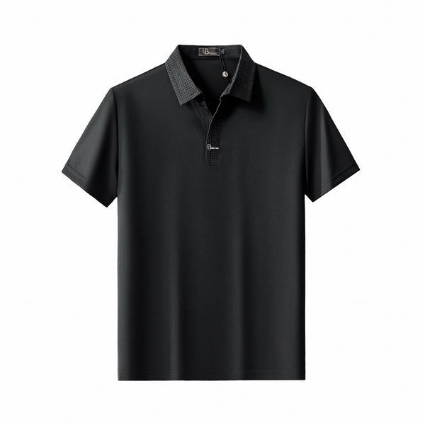 PS803 - Stride Contrast Collar Polo-BLACK