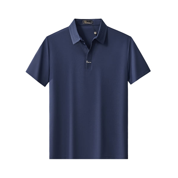 PS803 - Stride Contrast Collar Polo-NAVY