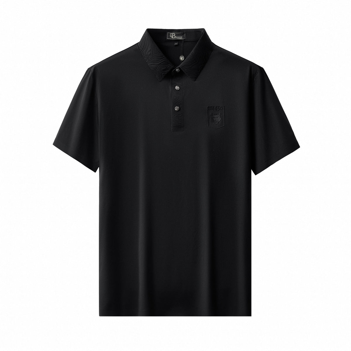 PS810-Embossed Crest Performance Polo-BLACK – BAROCCO wholesale polo shirts