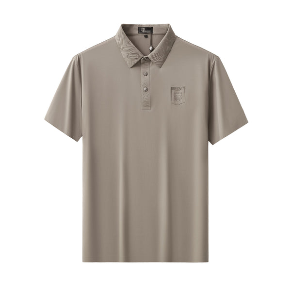 PS810-Embossed Crest Performance Polo-KHAKI