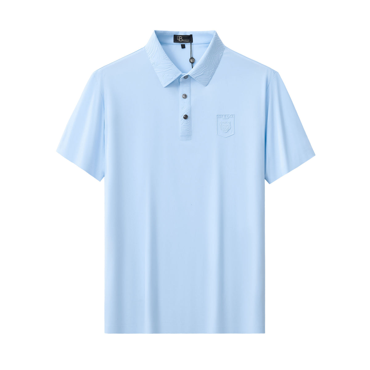 PS810-Embossed Crest Performance Polo-SKY BLUE – BAROCCO wholesale polo shirts