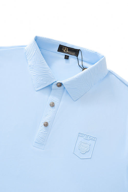 PS810-Embossed Crest Performance Polo-SKY BLUE – view 2