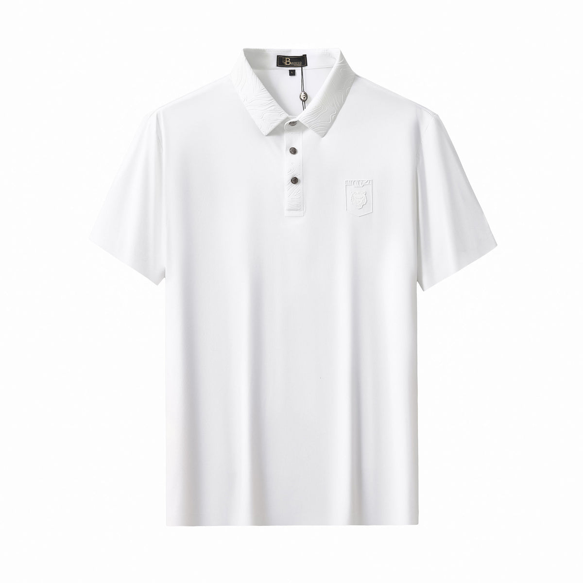 PS810-Embossed Crest Performance Polo-WHITE – BAROCCO wholesale polo shirts