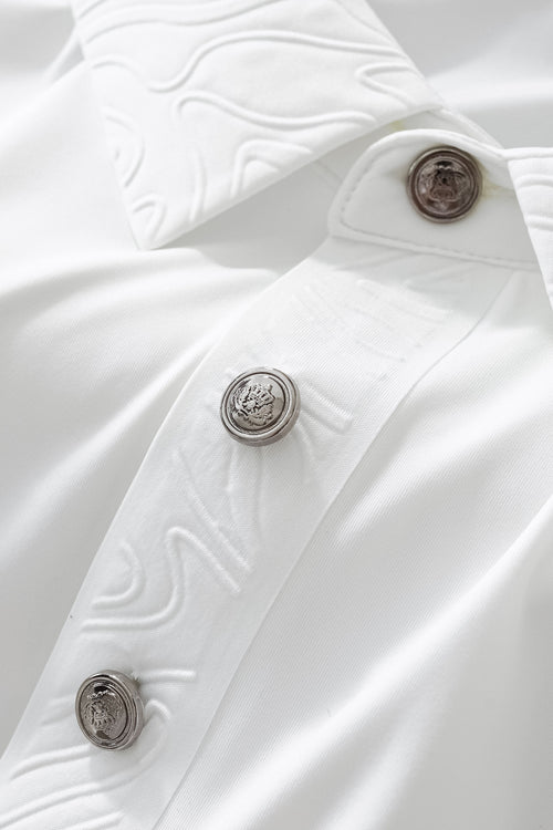 PS810-Embossed Crest Performance Polo-WHITE – view 5