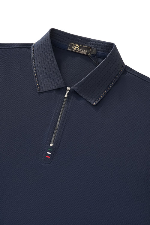 PS812-Ventura Zip Performance Polo-NAVY – view 2