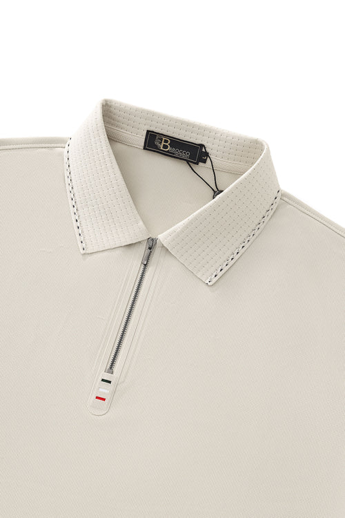 PS812-Ventura Zip Performance Polo-SAND – view 2