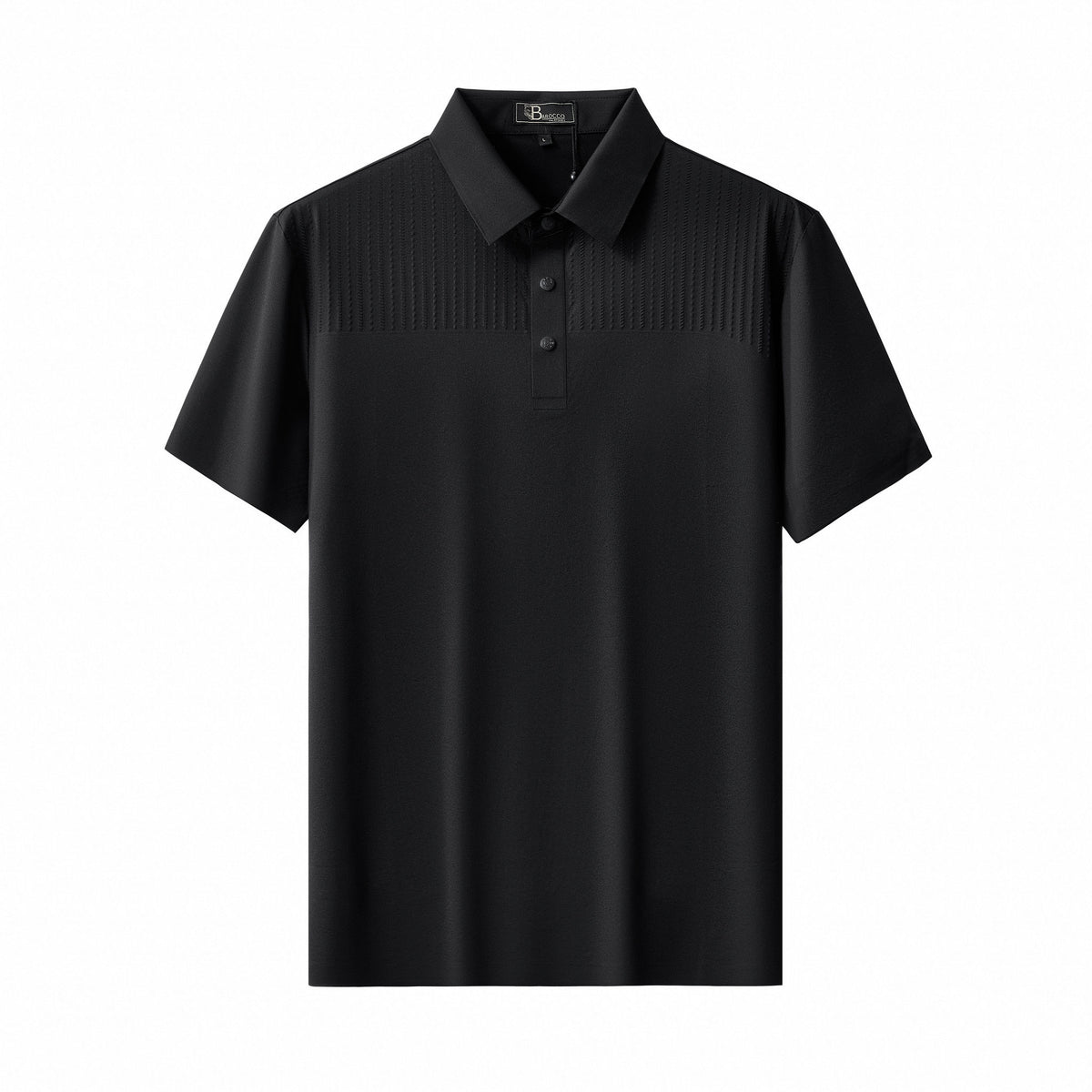 PS814-Seamless Linear Texture Polo-BLACK – BAROCCO wholesale polo shirts