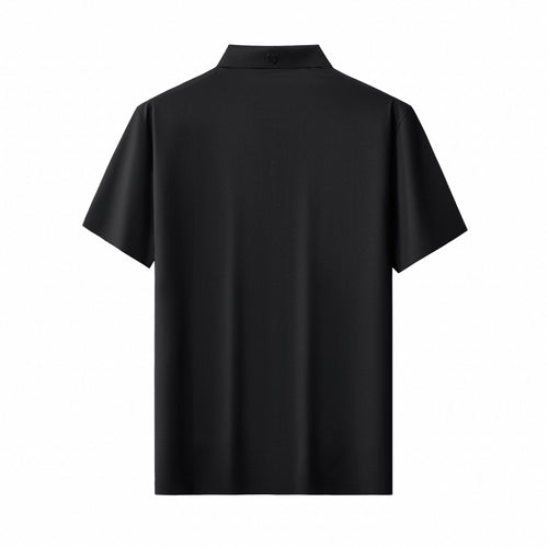PS814-Seamless Linear Texture Polo-BLACK – view 1