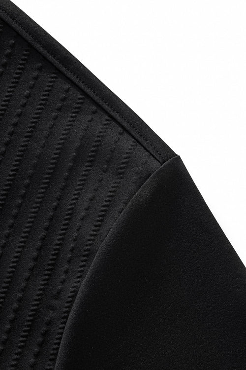 PS814-Seamless Linear Texture Polo-BLACK – view 3