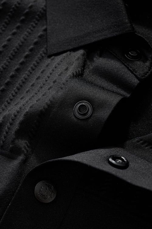 PS814-Seamless Linear Texture Polo-BLACK – view 5