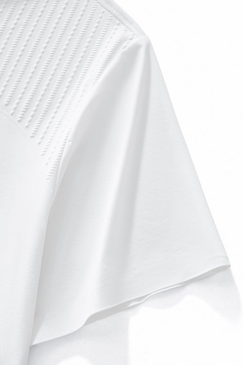 PS814-Seamless Linear Texture Polo-WHITE – view 4