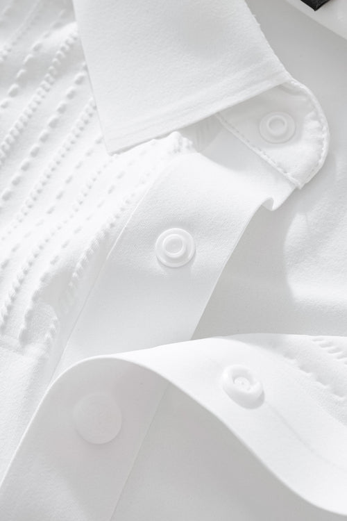 PS814-Seamless Linear Texture Polo-WHITE – view 5