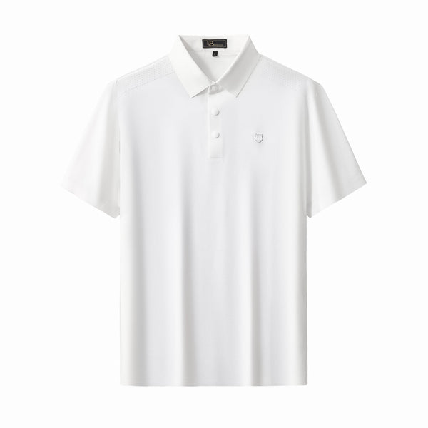 PS816-Perforated Shoulder Performance Polo-WHITE