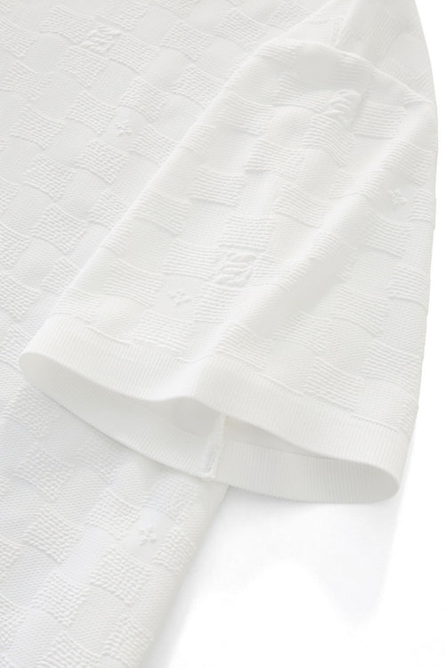 PS817-Seamless Check Texture Polo-WHITE – view 4