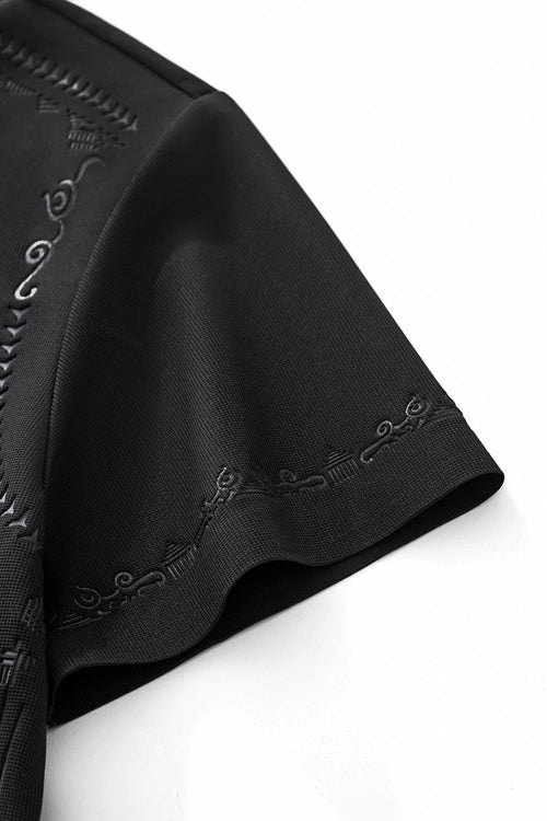 Polo con ribete ornamentado - NEGRO – view 5