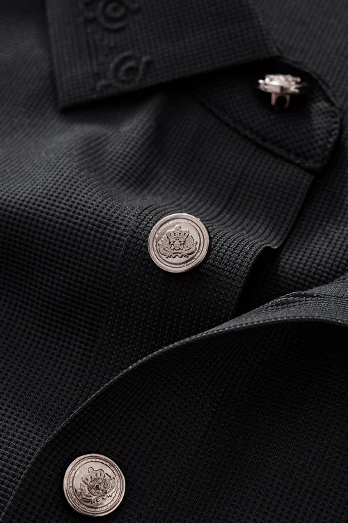 Polo con ribete ornamentado - NEGRO – view 6
