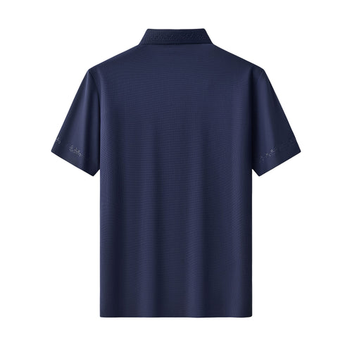 PS923 - Ornate Trim Polo-NAVY – view 2